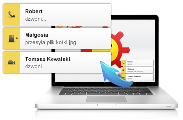 Powiadomienia o aktywnościach - komunikator GG na komputerze