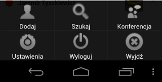 Rozpoczynanie konferencji, po wejściu w menu na telefonach z systemem Android