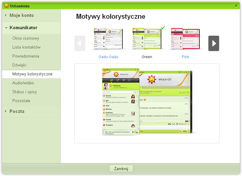 Ustawianie - Motywy kolorystyczne - zielony