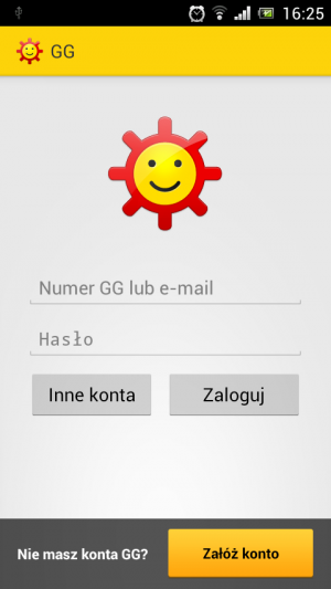 Widok okna logowania - Android