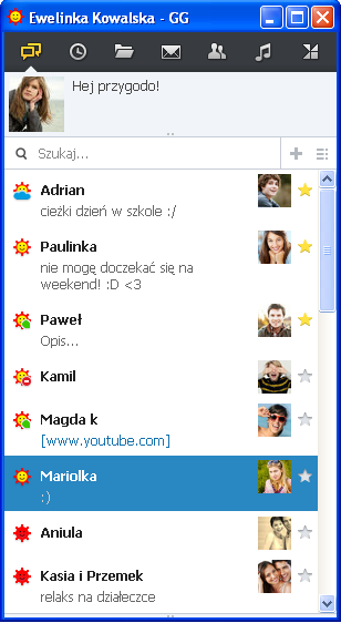 lista kontaktów