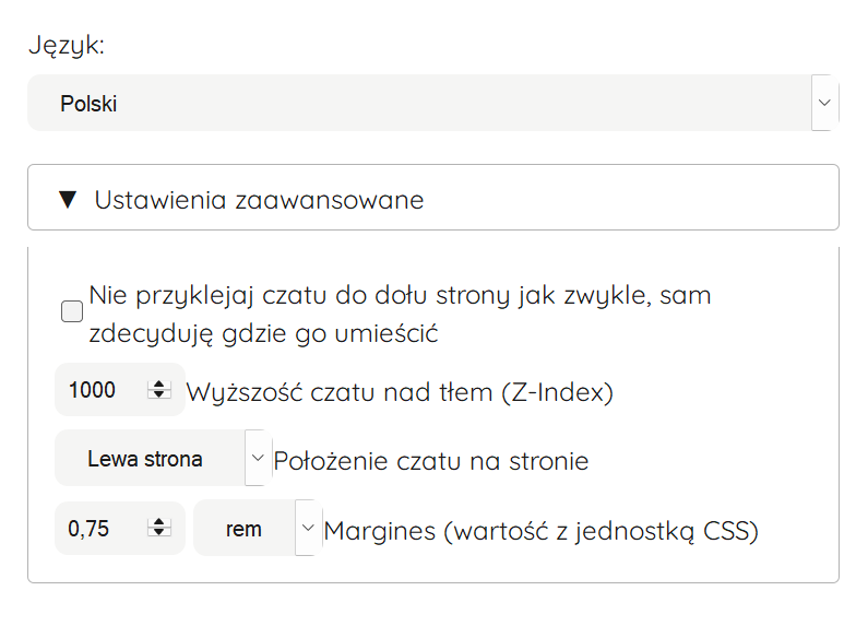 ustawienie połozenie
