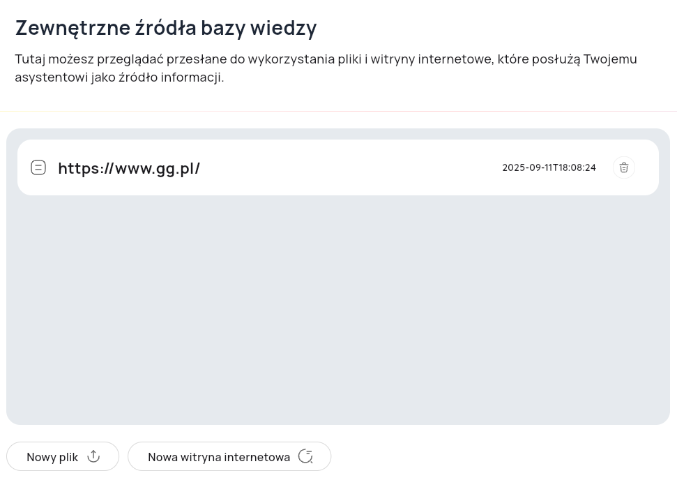 baza wiedzy zewnętrzna www